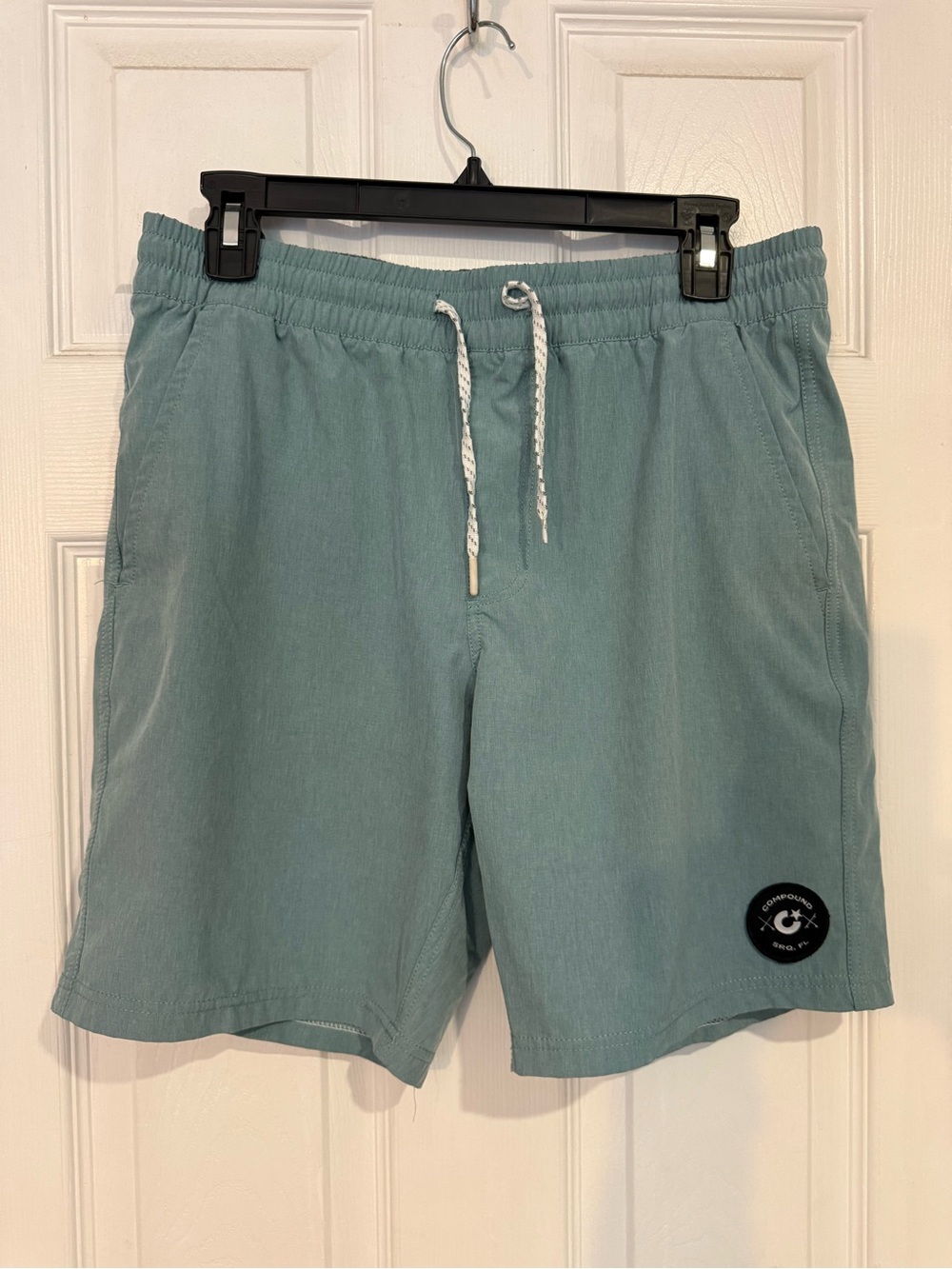 Men's Compound Board Short in Seafoam Green with Drawstring Waist